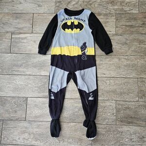 DC Comics Batman Kids One Piece Pajama Black and Gray